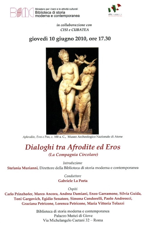 Dialoghi tra Afrodite ed Eros - giovedÃ¬ 10 giugno 2010, ore 17.30
